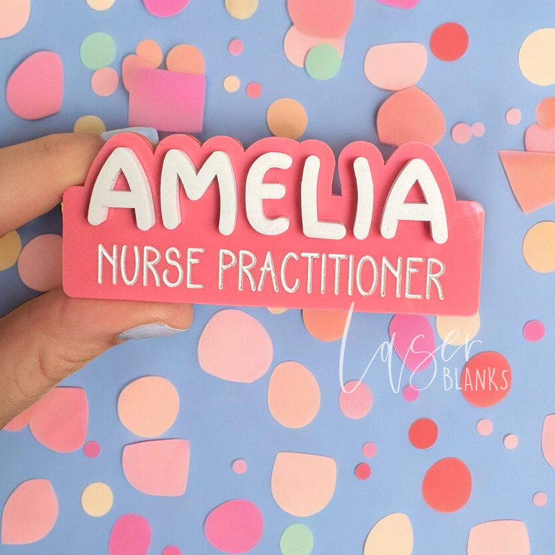 Personalised Occupation Badges | Nurse + Teacher Badges | Block Style Font