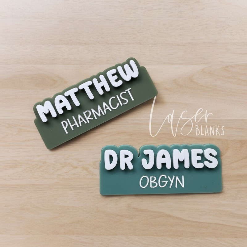 Personalised Occupation Badges | Simple Badge | Chunky Style Font