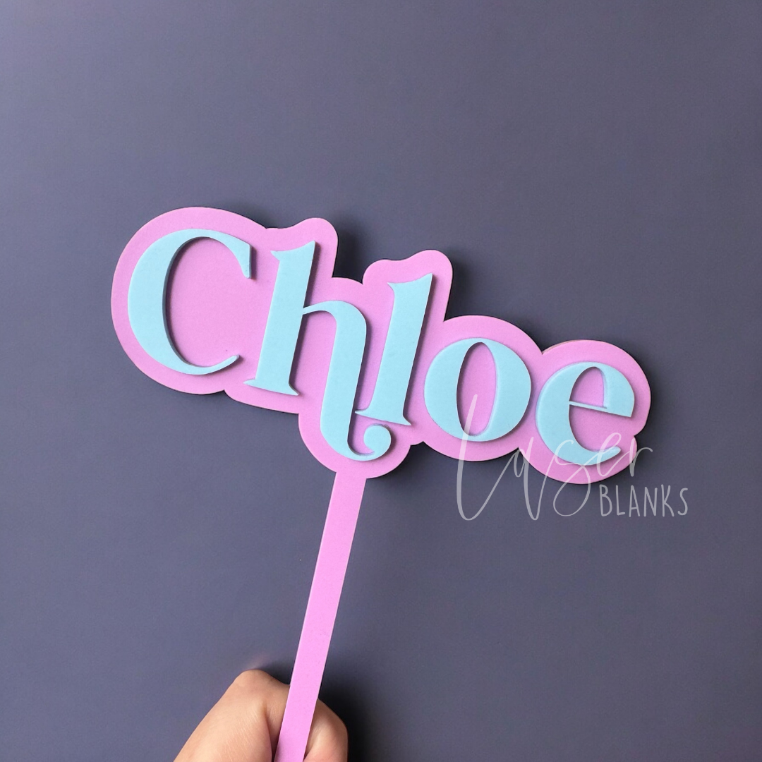 Retro Name Cake Topper