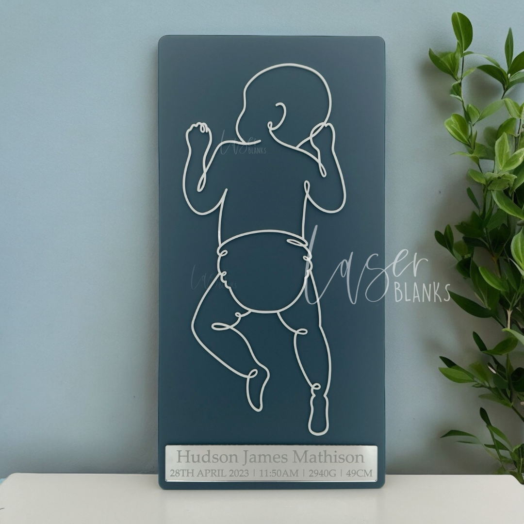 Baby 1:1 Line Art with Personalisation | Ready Made