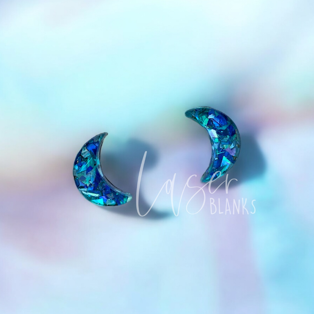 Moon | Earring Blanks | Acrylic Blanks [Pack of 20]