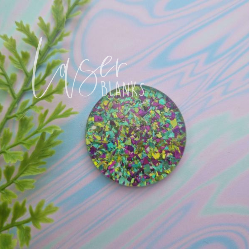 50mm Round Acrylic Blank | 3mm | Glitters