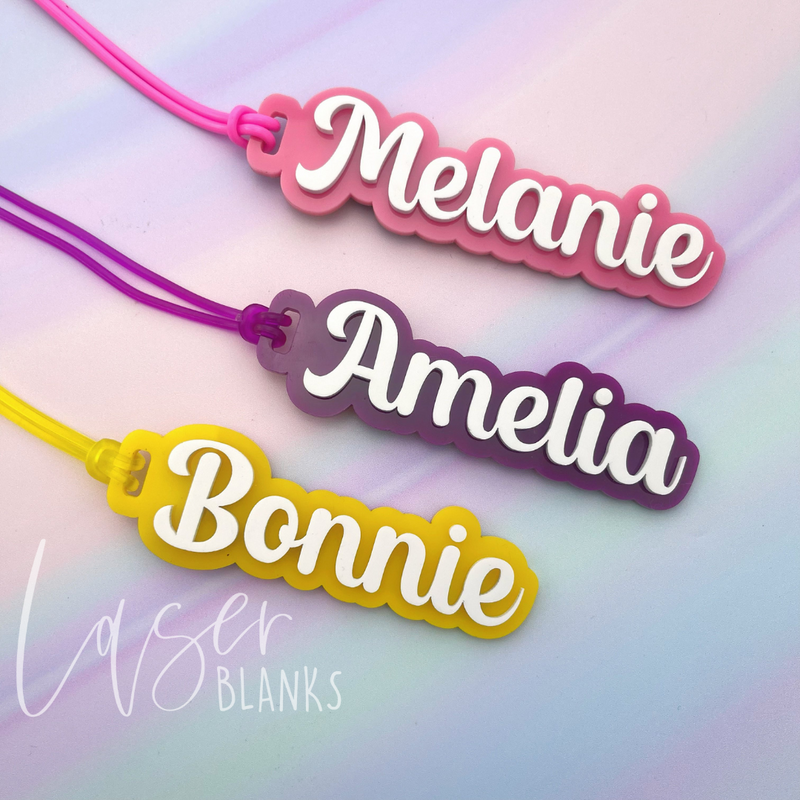 Personalised Name Bag Tag | Layered Acrylic | Bag Tag
