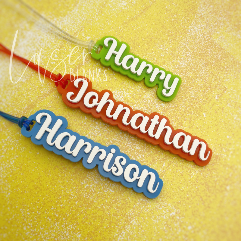 Personalised Name Bag Tag | Layered Acrylic | Bag Tag