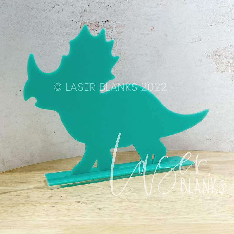 Triceratops Shape Sign and Stand | Blank Shape Sign