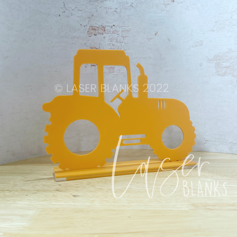 Tractor Shape Sign and Stand | Blank Shape Sign