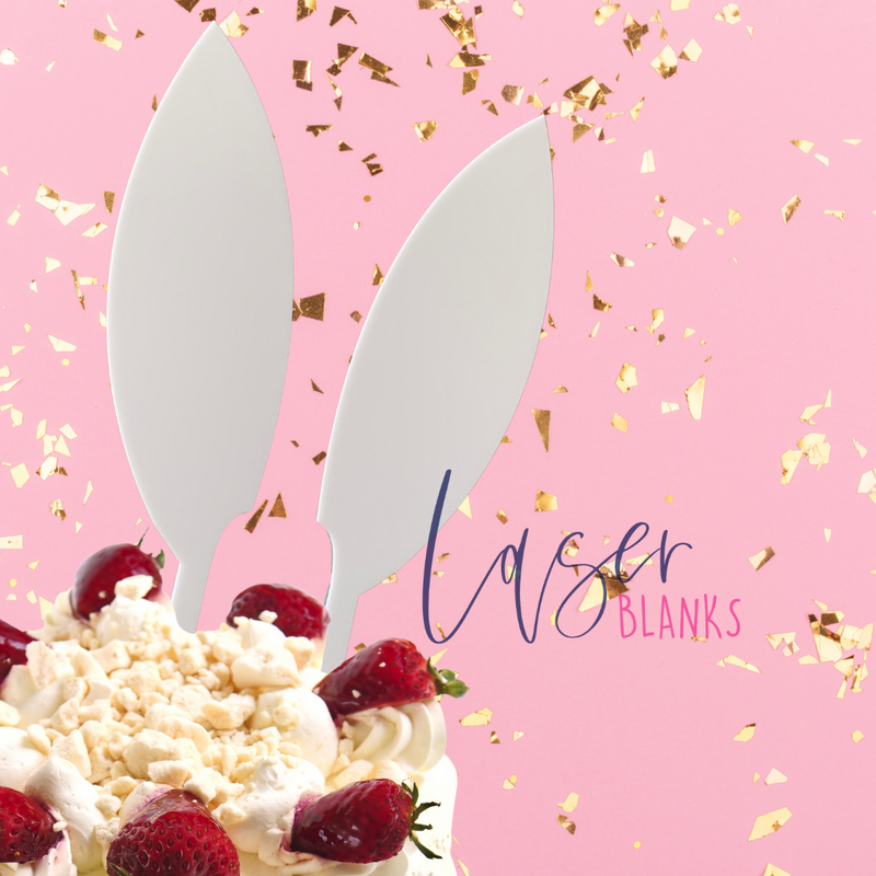 Straight Bunny Ears Cake Topper Set