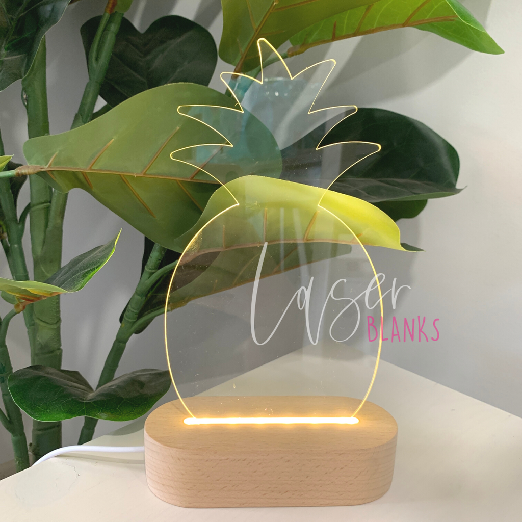 Pineapple LED Light Insert Acrylic Panel Craft Blanks