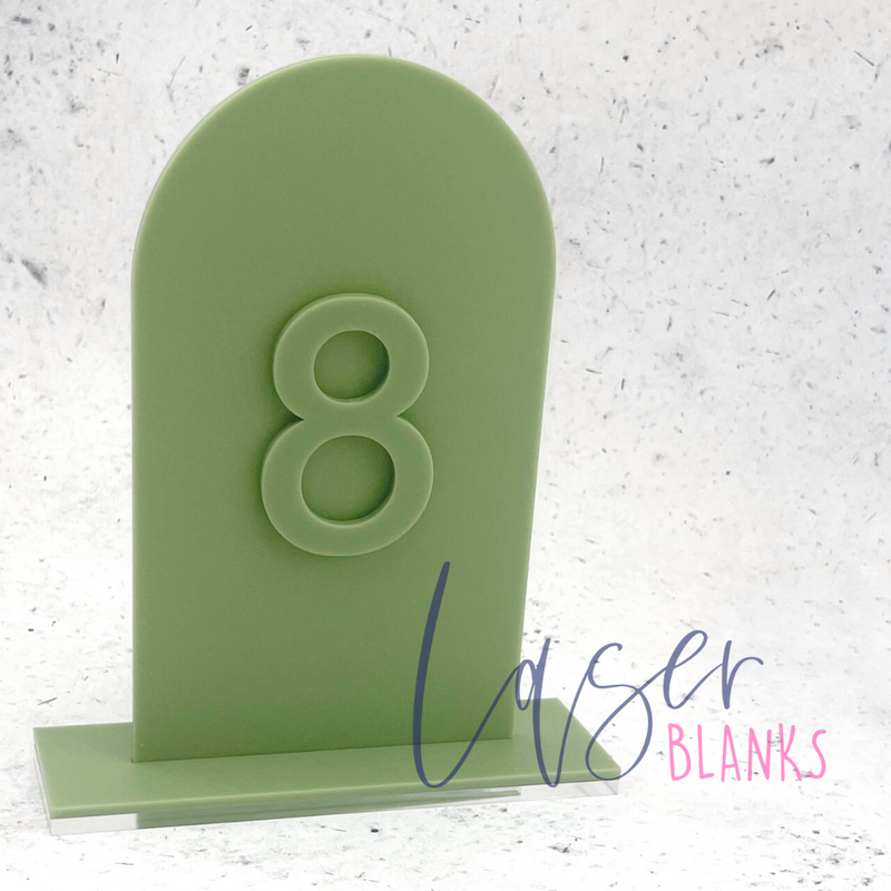 Tall Arched Sign | Table Number | Colours