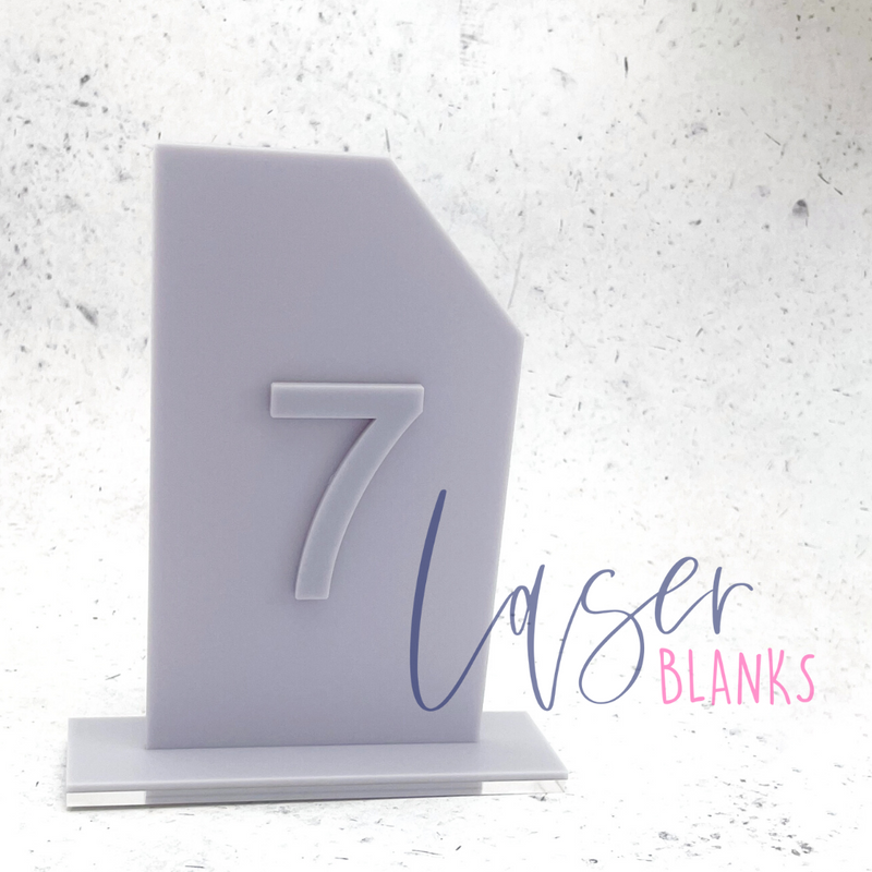 Angled Rectangle Sign | Table Number | Colours