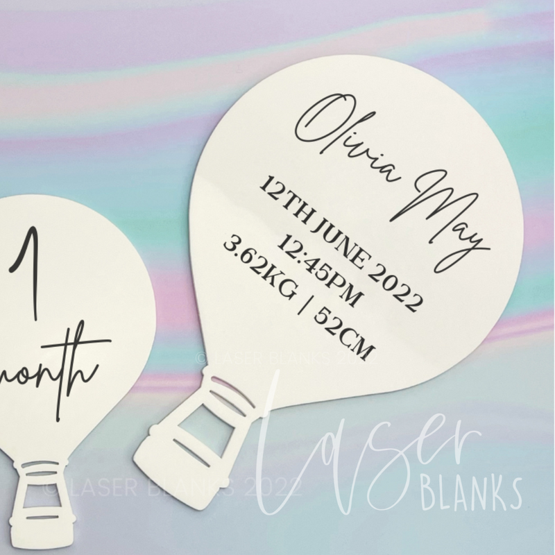 Announcement Hot Air Balloon | Acrylic Blank