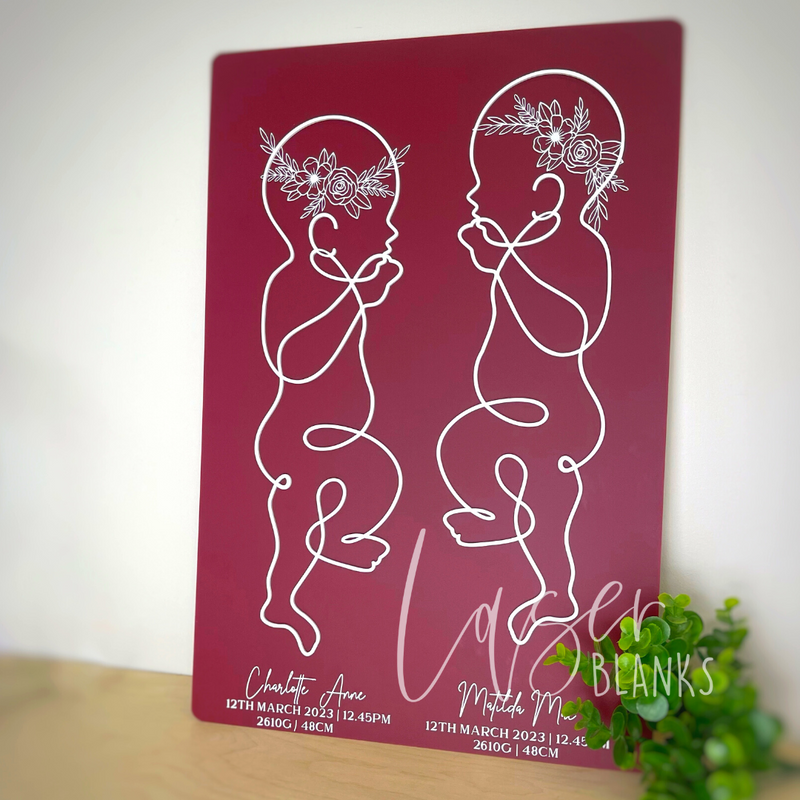 Twin Back Board | Baby Plaque Blank