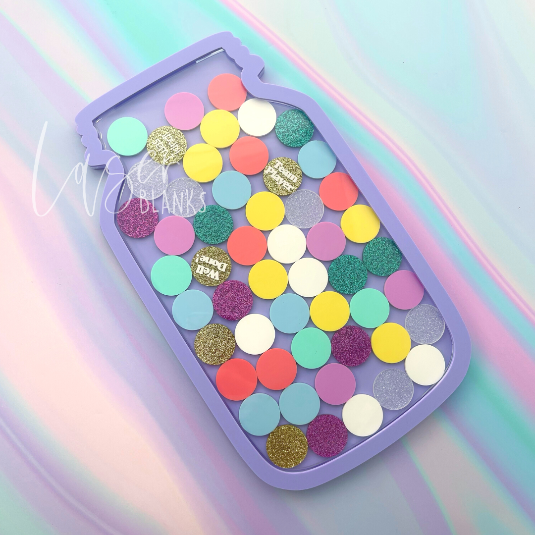 Extra Large Teacher Reward Jar filled with acrylic tokens