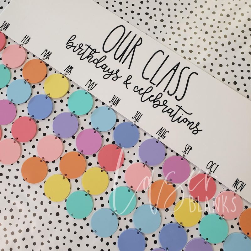 Classroom Birthday Calendar Kit  | Acrylic