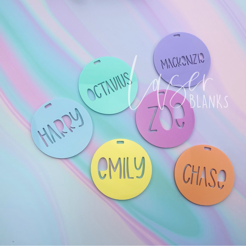 Personalised Round Name Bag Tag | Back Pack Tag