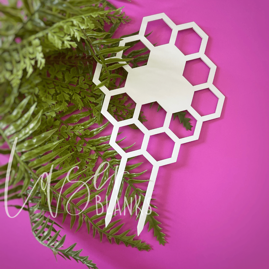 Honey Comb Trellis | Indoor Garden Spike | Plant Trellis | Acrylic Blank