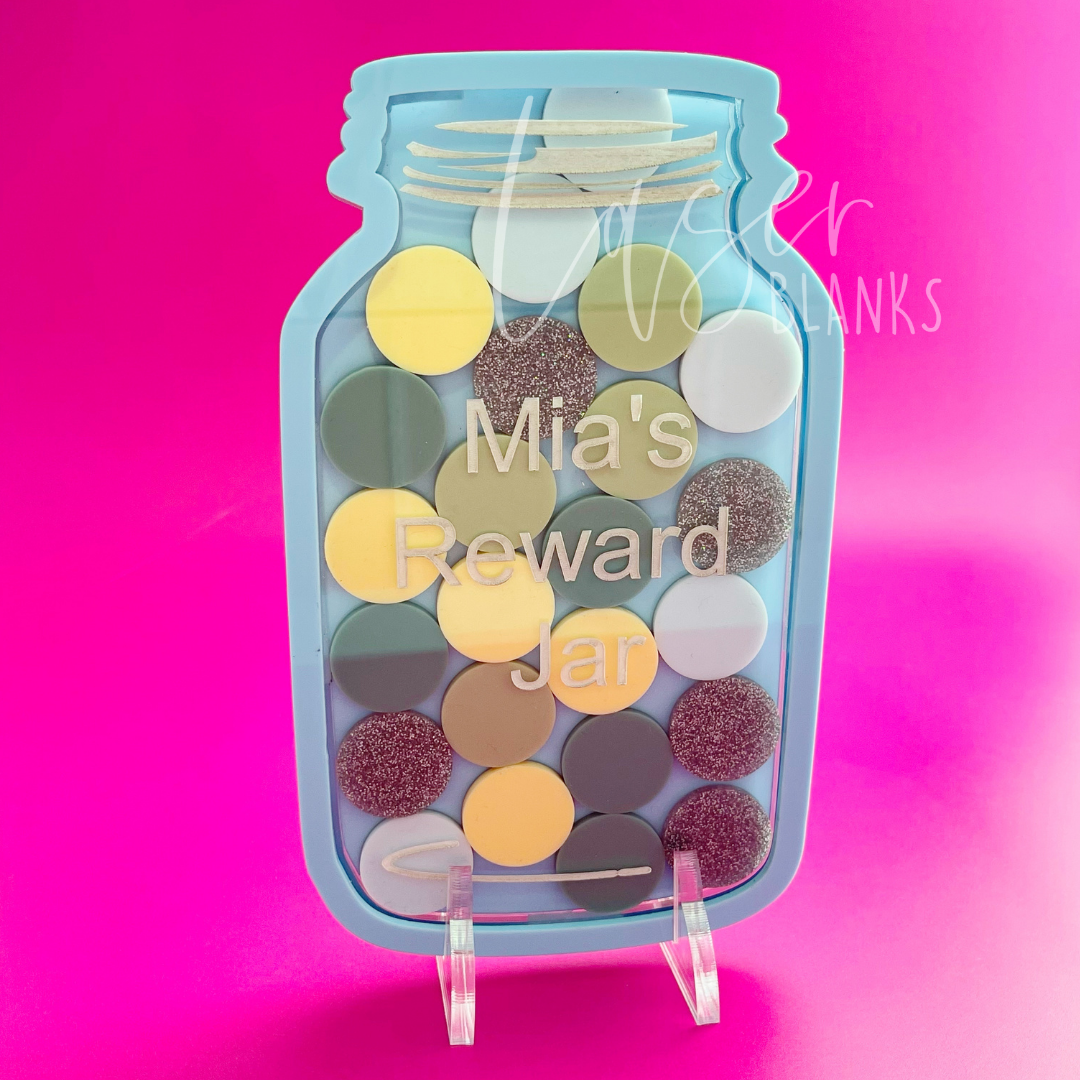 Laser-cut round tokens compatible with Laser Blanks reward jars
