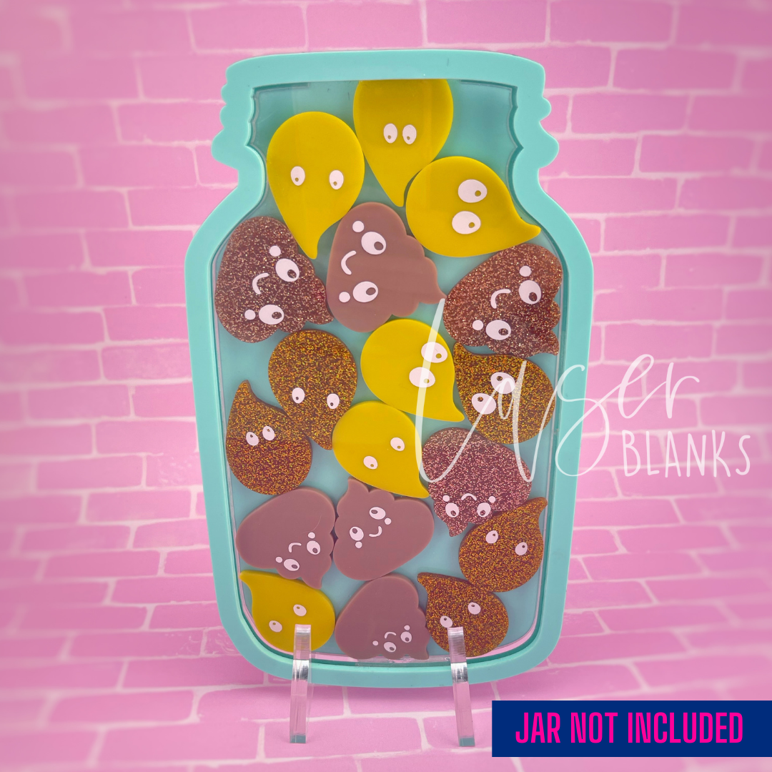 Toilet training reward tokens with poo and wee designs