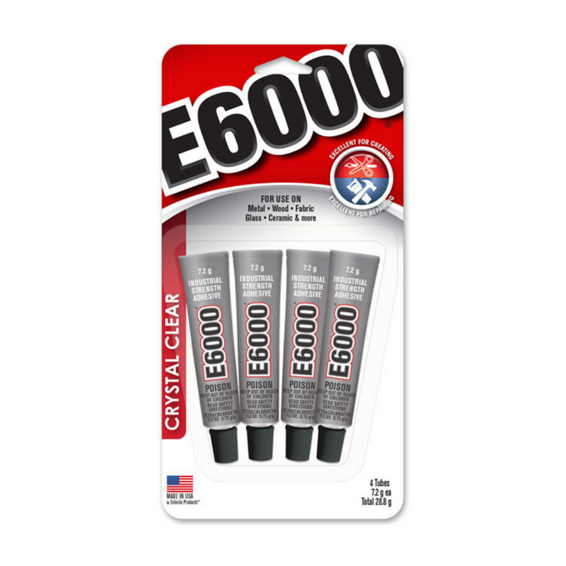 E6000 Adhesive | Glue | 4 pack | 7.2g each | Clear