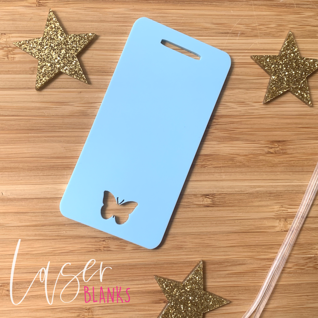 Rectangle Backpack Bag Tag | Butterfly Rectangle | Blank