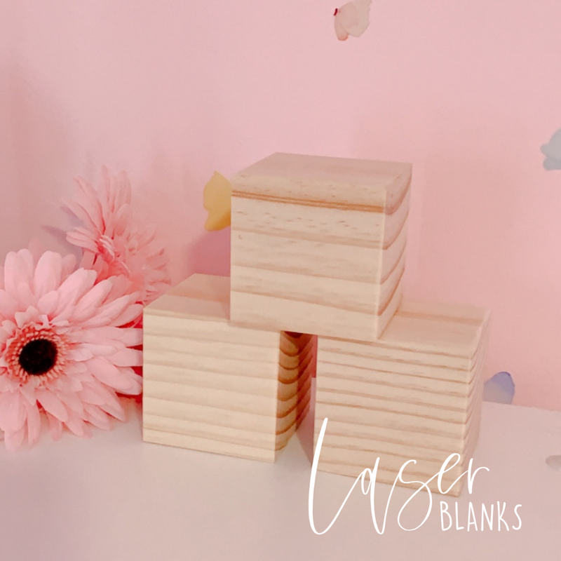 Raw Timber Blocks | 7cm | Cube