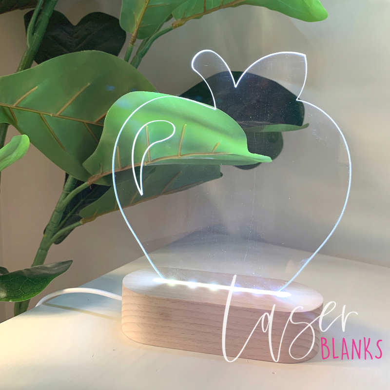 Apple LED Light Insert | Acrylic Panel | Craft Blanks