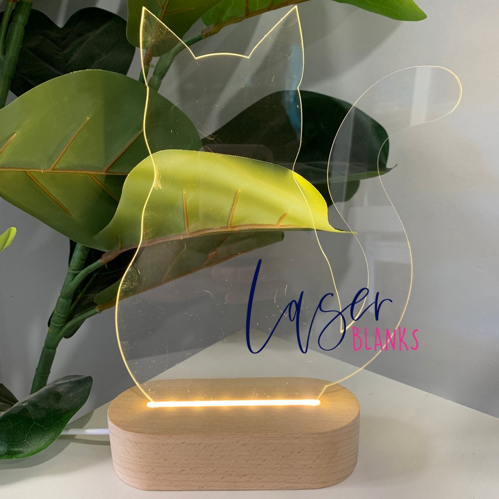 Cat LED Light Insert | Acrylic Panel | Craft Blanks
