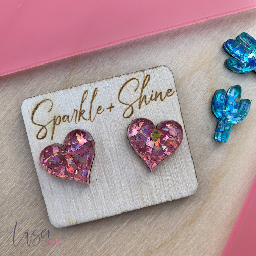 Heart | Earring Blanks | Acrylic Blanks [Pack of 20]