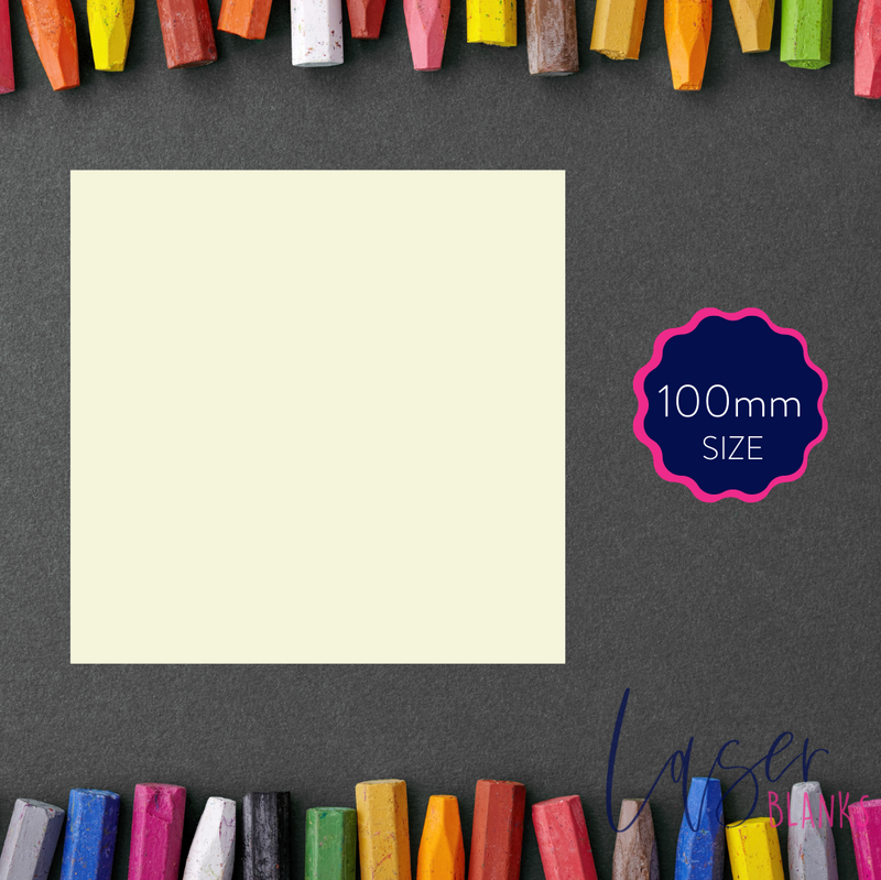 100mm Square Acrylic Blank | 3mm Naturals